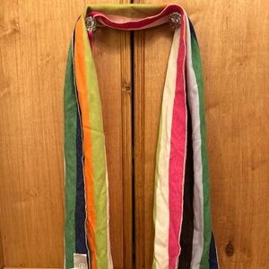 NWT Coach Legacy Stripe Scarf 83106 100% Cashmere Multi Color $198 Y2K